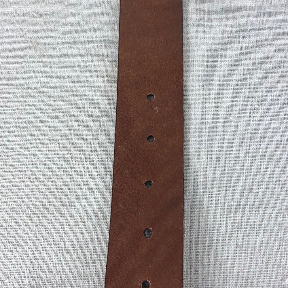 Fossil Brown Woven Leather Belt with Brass Buckle 30-34” - Picture 6 of 8